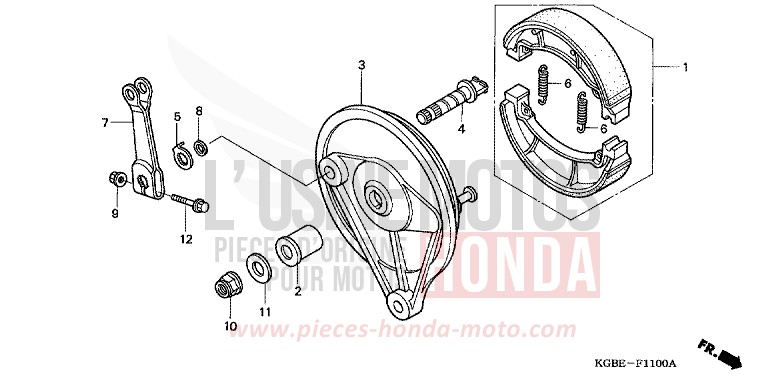 PANNEAU DE FREIN ARRIERE von Shadow VT125C NOIR (NH1) von 2003